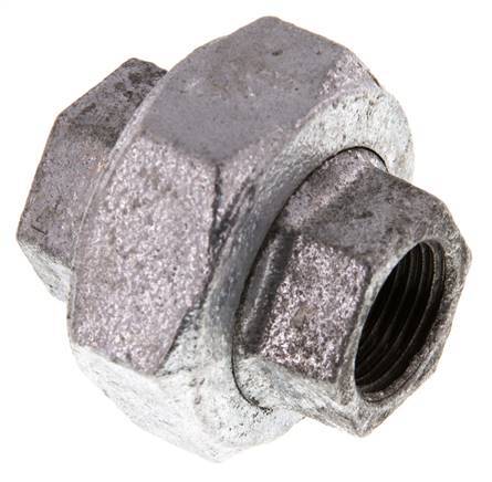 Racor recto de unión Rp3/8'' hembra hierro fundido junta plana 25bar (351.25psi)