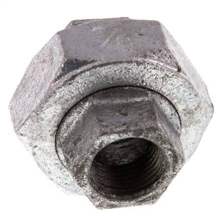 Racor recto de unión Rp3/8'' hembra hierro fundido junta plana 25bar (351.25psi)