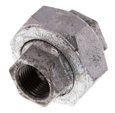 Racor recto de unión Rp3/8'' hembra hierro fundido junta plana 25bar (351.25psi)