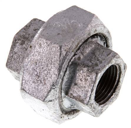 Racor recto de unión Rp3/8'' hembra hierro fundido junta plana 25bar (351.25psi)