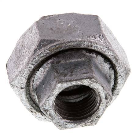 Racor recto de unión Rp3/8'' hembra hierro fundido junta plana 25bar (351.25psi)