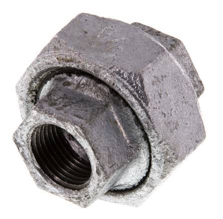 Racor recto de unión Rp3/8'' hembra hierro fundido junta plana 25bar (351.25psi)