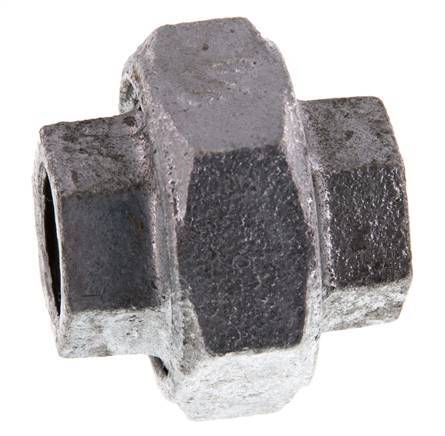 Racor recto de unión Rp3/8'' hembra hierro fundido junta plana 25bar (351.25psi)