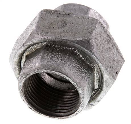 Racor recto de unión Rp1'' hembra hierro fundido junta plana 25bar (351.25psi)