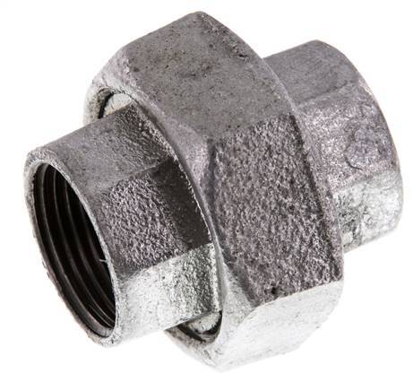 Racor recto de unión Rp1'' hembra hierro fundido junta plana 25bar (351.25psi)