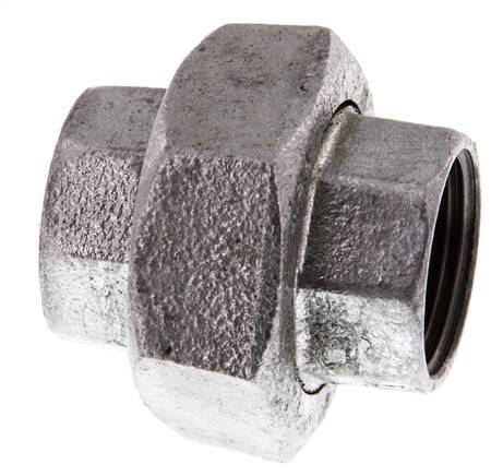 Racor recto de unión Rp1'' hembra hierro fundido junta plana 25bar (351.25psi)