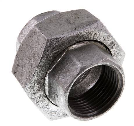 Racor recto de unión Rp1'' hembra hierro fundido junta plana 25bar (351.25psi)