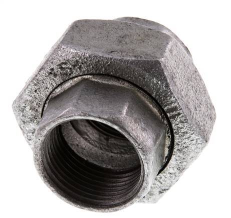 Racor recto de unión Rp1'' hembra hierro fundido junta plana 25bar (351.25psi)