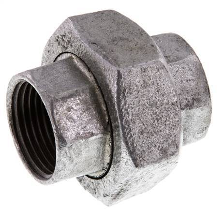 Racor recto de unión Rp1'' hembra hierro fundido junta plana 25bar (351.25psi)