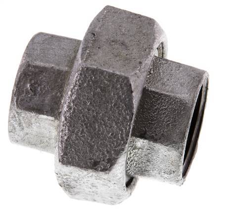 Racor recto de unión Rp1'' hembra hierro fundido junta plana 25bar (351.25psi)