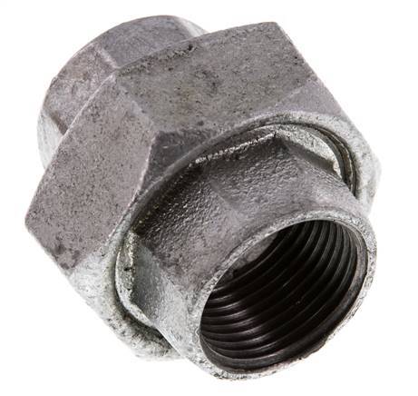 Racor recto de unión Rp1'' hembra hierro fundido junta plana 25bar (351.25psi)