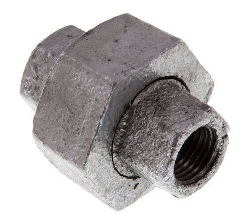 Racor recto de unión Rp1/4'' hembra hierro fundido junta plana 25bar (351.25psi)