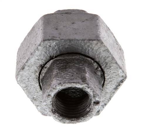Racor recto de unión Rp1/4'' hembra hierro fundido junta plana 25bar (351.25psi)