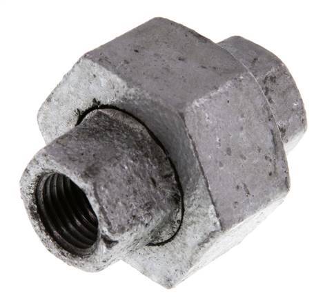 Racor recto de unión Rp1/4'' hembra hierro fundido junta plana 25bar (351.25psi)