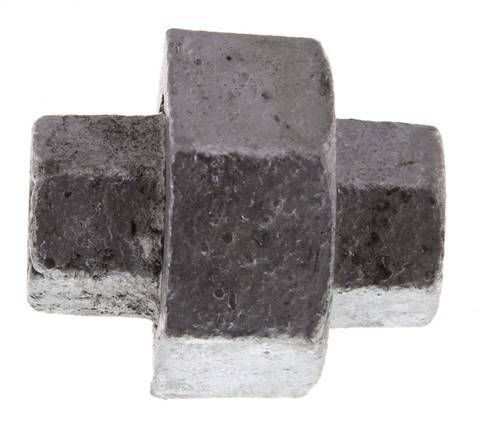 Racor recto de unión Rp1/4'' hembra hierro fundido junta plana 25bar (351.25psi)