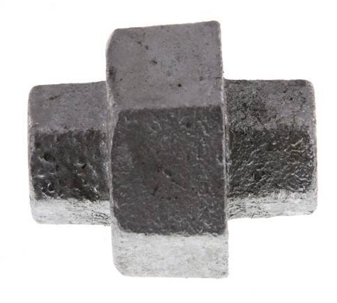 Racor recto de unión Rp1/4'' hembra hierro fundido junta plana 25bar (351.25psi)
