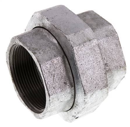 Racor recto de unión Rp2'' hembra hierro fundido junta plana 25bar (351.25psi)