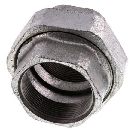 Racor recto de unión Rp2'' hembra hierro fundido junta plana 25bar (351.25psi)