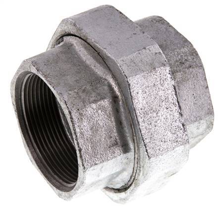 Racor recto de unión Rp2'' hembra hierro fundido junta plana 25bar (351.25psi)