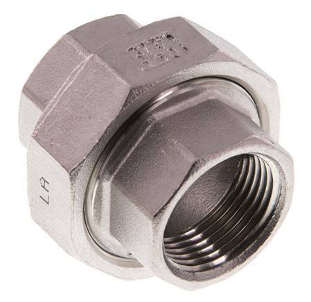 Racor recto de unión Rp3/4'' Hembra Acero inoxidable Junta plana PTFE 16bar (224.8psi)