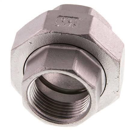Racor recto de unión Rp3/4'' Hembra Acero inoxidable Junta plana PTFE 16bar (224.8psi)