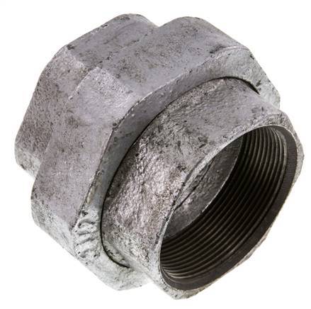 Racor recto de unión Rp2 1/2'' hembra hierro fundido junta plana 25bar (351.25psi)