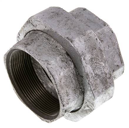 Racor recto de unión Rp2 1/2'' hembra hierro fundido junta plana 25bar (351.25psi)