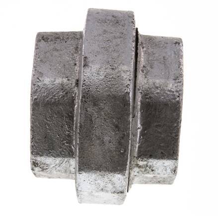 Racor recto de unión Rp2 1/2'' hembra hierro fundido junta plana 25bar (351.25psi)