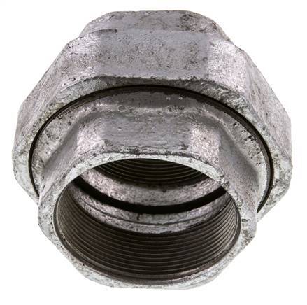 Racor recto de unión Rp2 1/2'' hembra hierro fundido junta plana 25bar (351.25psi)