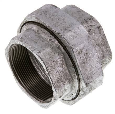 Racor recto de unión Rp2 1/2'' hembra hierro fundido junta plana 25bar (351.25psi)