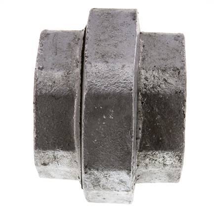 Racor recto de unión Rp2 1/2'' hembra hierro fundido junta plana 25bar (351.25psi)