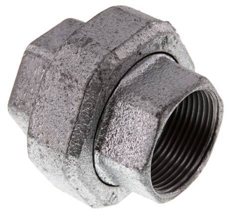 Racor recto de unión Rp1 1/4'' hembra hierro fundido junta plana 25bar (351.25psi)