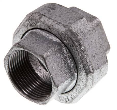 Racor recto de unión Rp1 1/4'' hembra hierro fundido junta plana 25bar (351.25psi)