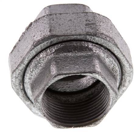 Racor recto de unión Rp1 1/4'' hembra hierro fundido junta plana 25bar (351.25psi)