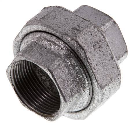Racor recto de unión Rp1 1/4'' hembra hierro fundido junta plana 25bar (351.25psi)