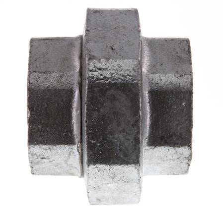 Racor recto de unión Rp1 1/2'' hembra hierro fundido junta plana 25bar (351.25psi)