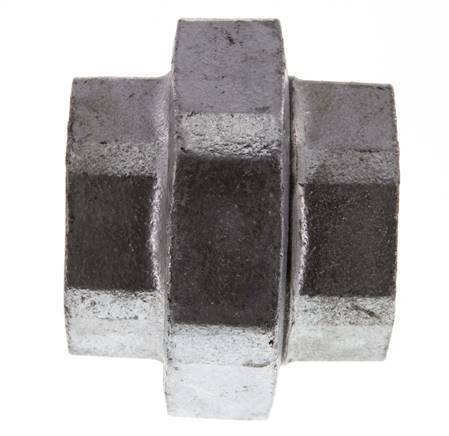 Racor recto de unión Rp1 1/2'' hembra hierro fundido junta plana 25bar (351.25psi)