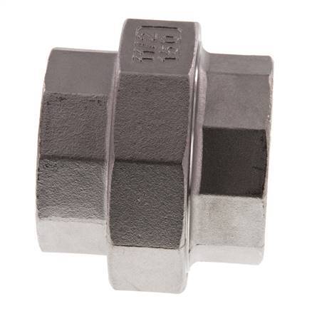 Racor recto de unión Rp1 1/2'' hembra Acero inoxidable Junta plana PTFE 16bar (224.8psi)