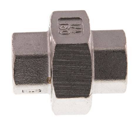 Racor recto de unión Rp1/4'' Hembra Acero inoxidable Junta plana PTFE 16bar (224.8psi)