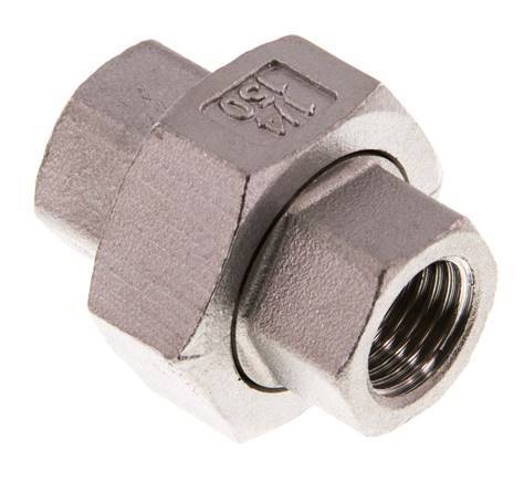 Racor recto de unión Rp1/4'' Hembra Acero inoxidable Junta plana PTFE 16bar (224.8psi)