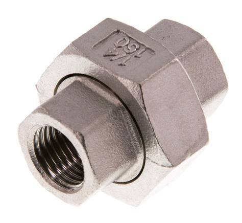 Racor recto de unión Rp1/4'' Hembra Acero inoxidable Junta plana PTFE 16bar (224.8psi)