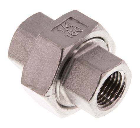 Racor recto de unión Rp1/4'' Hembra Acero inoxidable Junta plana PTFE 16bar (224.8psi)