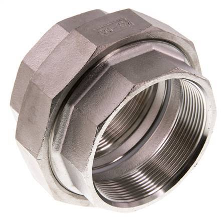 Racor recto de unión Rp2 1/2'' hembra Acero inoxidable Junta plana PTFE 16bar (224.8psi)
