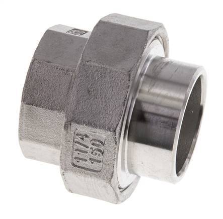 Racor recto de unión Rp1 1/4'' hembra x 42,4 mm extremo para soldar Acero inoxidable Junta cónica 16bar (224,8psi)