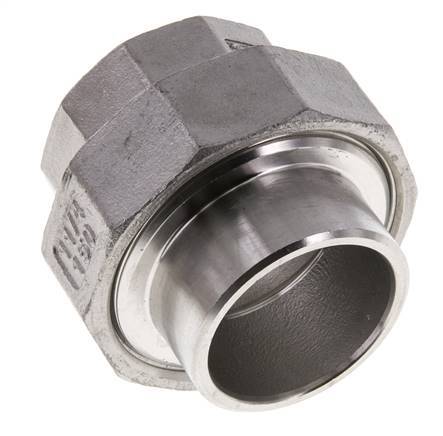Racor recto de unión Rp1 1/4'' hembra x 42,4 mm extremo para soldar Acero inoxidable Junta cónica 16bar (224,8psi)
