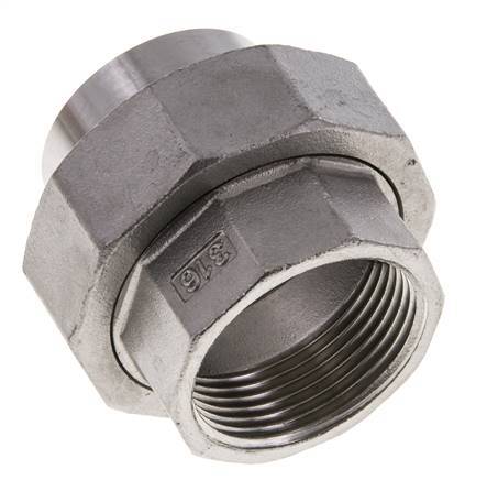 Racor recto de unión Rp1 1/4'' hembra x 42,4 mm extremo para soldar Acero inoxidable Junta cónica 16bar (224,8psi)