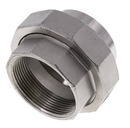 Racor recto de unión Rp2'' Hembra x 60,3mm Extremo para soldar Acero inoxidable Junta cónica 16bar (224,8psi)