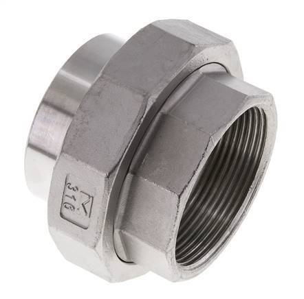 Racor recto de unión Rp2'' Hembra x 60,3mm Extremo para soldar Acero inoxidable Junta cónica 16bar (224,8psi)