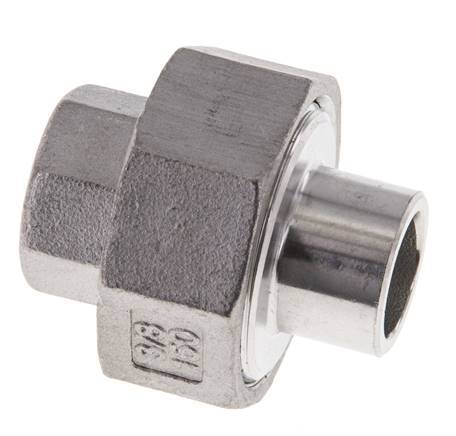Unión Conector Recto Rp3/8'' Hembra x 17.2mm Extremo Soldar Acero Inoxidable Junta Cónica 16bar (224.8psi)