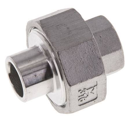 Unión Conector Recto Rp3/8'' Hembra x 17.2mm Extremo Soldar Acero Inoxidable Junta Cónica 16bar (224.8psi)